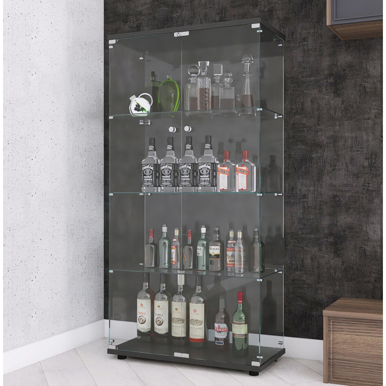 Wine glass best sale display case